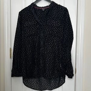 Isaac Mizrahi Black Polka Dot Blouse